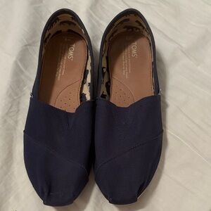 TOMS Dark Blue Canvas Slip-Ons